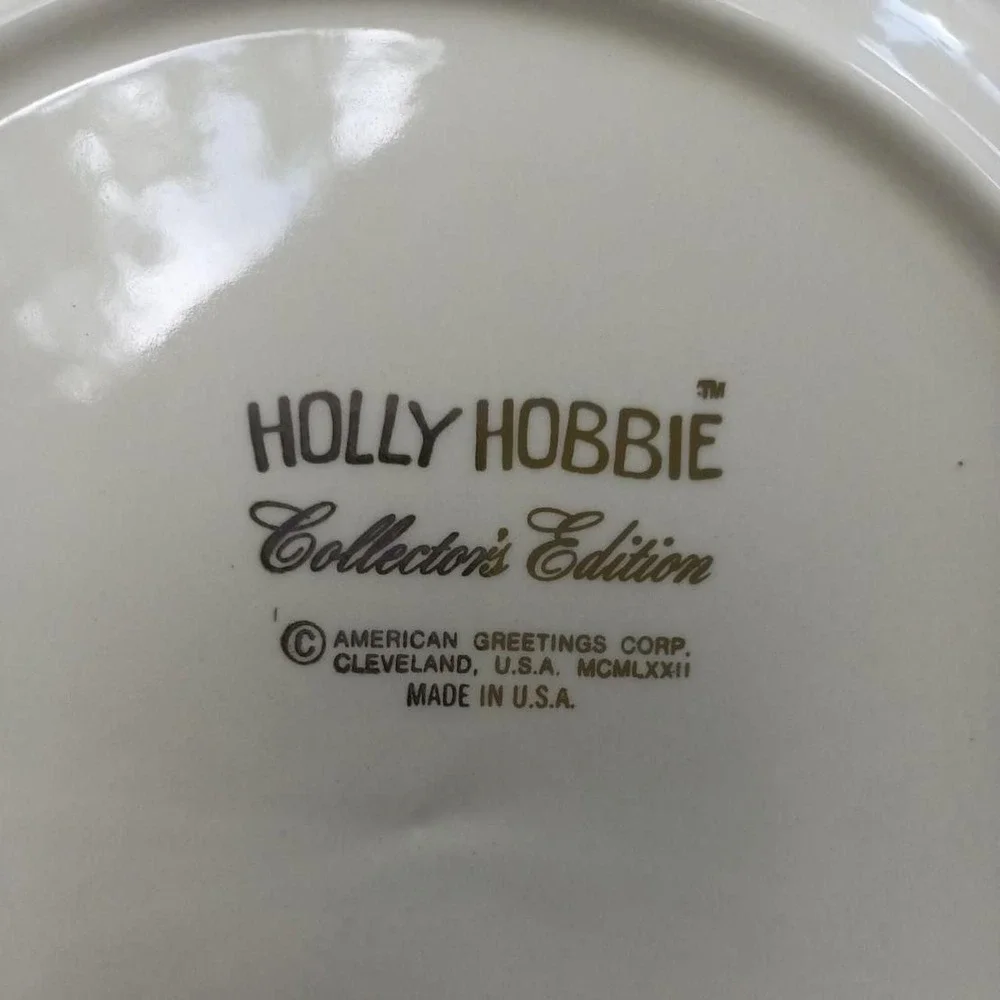 Vintage Holly Hobbie Collector Plate 1972 porcelain plate cottagecore grandmacor